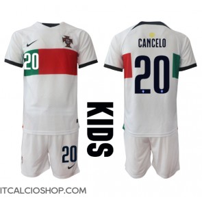 Portogallo Joao Cancelo #20 Seconda Maglia Bambino Mondiali 2022 Manica Corta (+ Pantaloni corti)